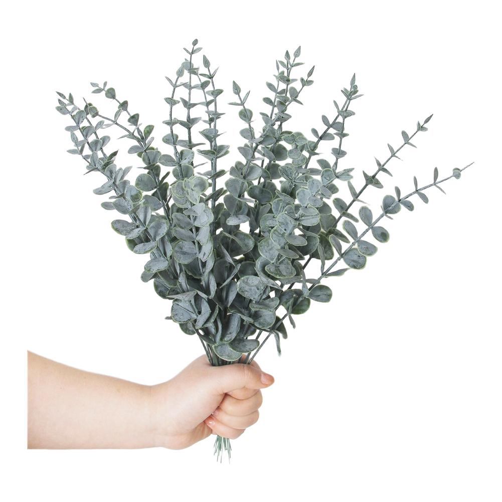 Kunstig Eucalyptusblad Boeket Plastic Groen Decor voor Bruiloft Huis Kantoor Café Achtergrond Mos Groen 38x2x2cm
