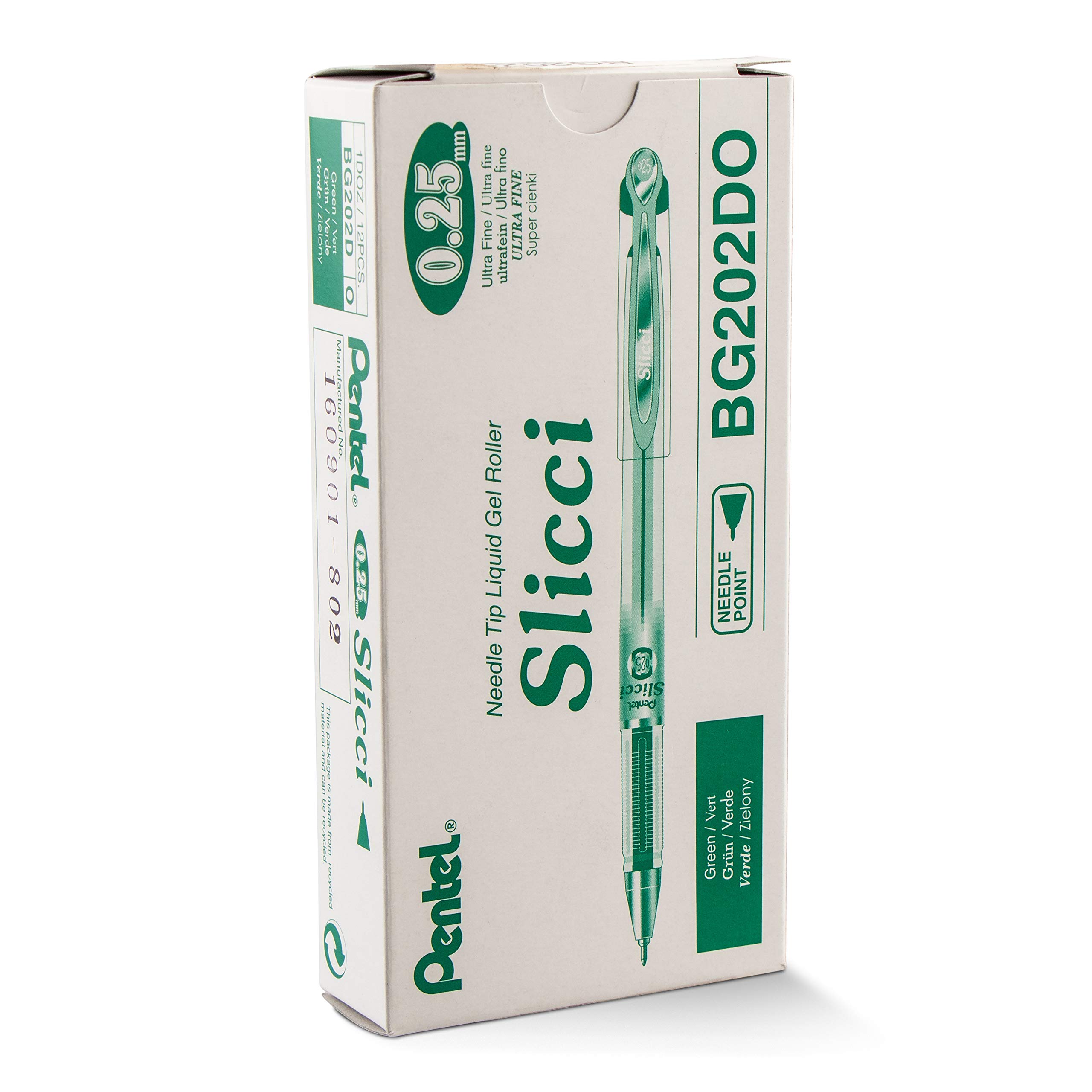 

Pentel Arts Slicci Extra Fine Gel Pen Ink Red Ink Box of 12 Pack 0.25mm (БГ202-Б)