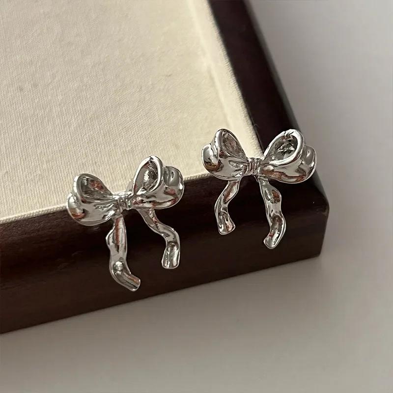 2025 Trendy Sweet-Cool Bow Knot Earrings Minimalist Elegant Statement Jewelry Gift for Women Dropshipping