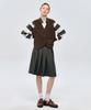 Le Sonnet Classic Pleated Wool Skirt Grey
