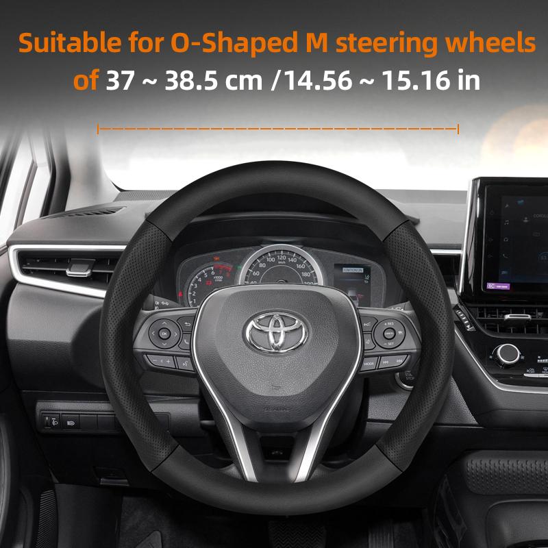 Nlzh6 For Toyota Carbon Fiber Texture Perforated Leather Steering Wheel Cover Chr Yaris Auris Corolla Rav4 Land Cruiser Prado Hilux