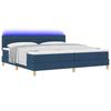 LED Box Spring Bed with LED Light Strips Blue 200 X 200 Cm Fabric