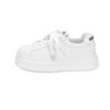 Cowhide sports and leisure women's shoes women's shoes autumn women's sports shoes versatile thick soles increase height white shoes women