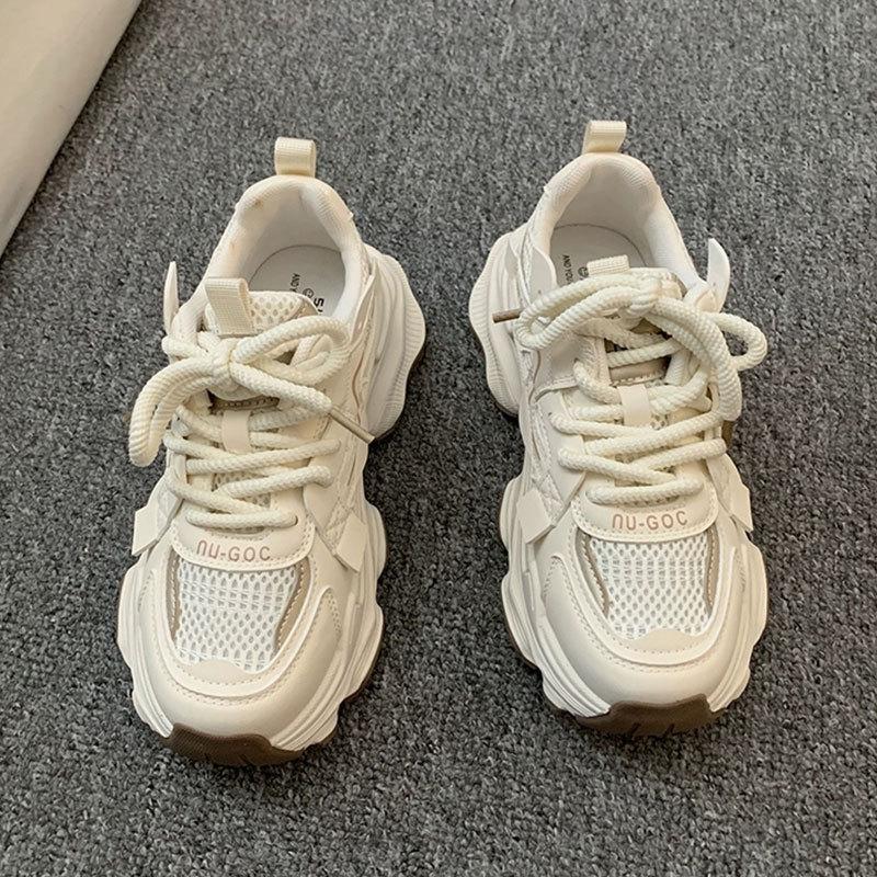 Retro Plateau-Damen-Sneaker, leicht, lässig, sportlich, Frühjahr und Herbst 2025, neue beliebte Dad-Schuhe