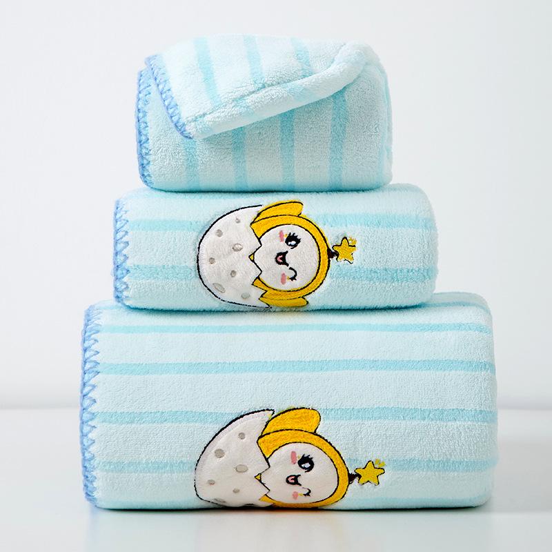 Women s Coral Fleece Bath Towel - Thick, Absorbent, Non-Cotton, High-Grade with Striped Embroidery Towel - 35x75 cm