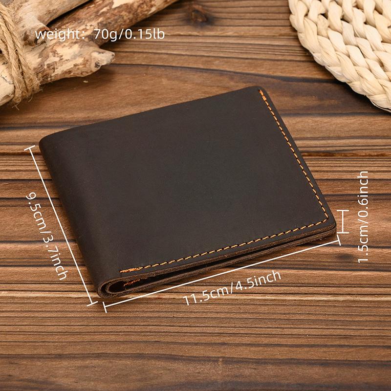 Slim Wallets Man Genuine Leather Bifld Card Holder Small Bsuiness Short Purse Vintage Fashion Dropshipping Male Wallets Thin