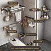 Aluminum Folding Storage Rack Hardware Accessories Set Black and Gold Towel Rack Shelf Bathroom Products