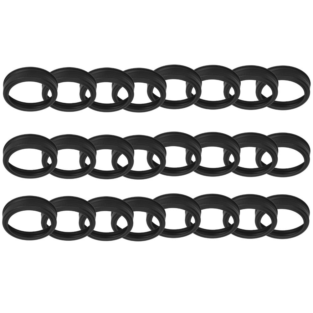 24PCS Matte Black Canning Lids And Rings Iron Material Widemouthed Split Cover  Kitchen Pantry