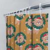 Adorable Christmas Lion Teddy Bear Santa Claus Christmas Decorative Shower Curtain Set Home Textiles Bathroom Decoration