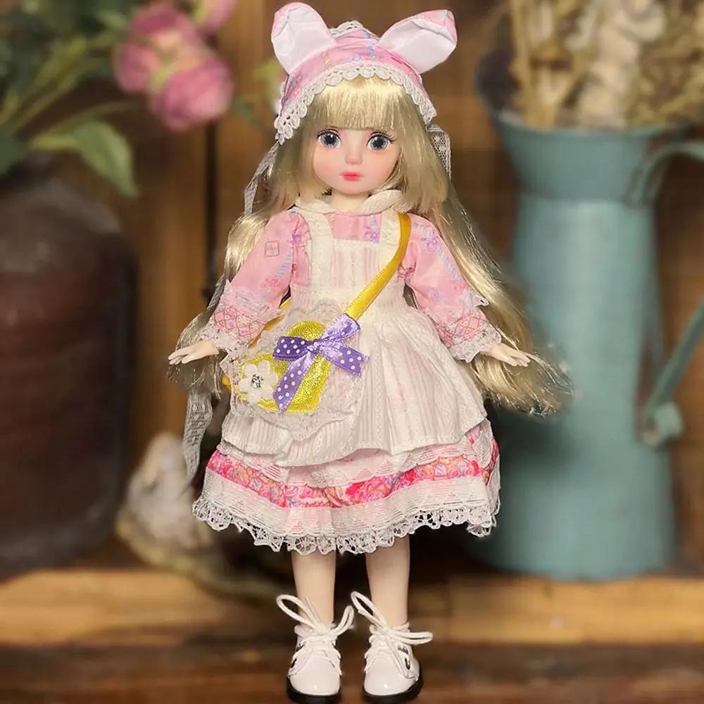 Muñeca BJD Bonita de 30 cm 1/6 Muñecas SD Muñeca Articulada Juguetes DIY con Ropa Atuendo Zapatos Peluca Cabello Maquillaje para Niñas Niños Niños