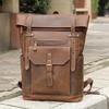 Real Cowhide Men's Crazy Horse Leather Backpack Retro Casual Large Capacity Business Computer