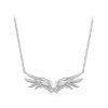 WOSTU Engelsflügel Halskette für Damen 925 Silber Feder Anhänger Kette Minimalistischer Geflügelter Schmuck Geschenk für Sie Valentinstagsgeschenk