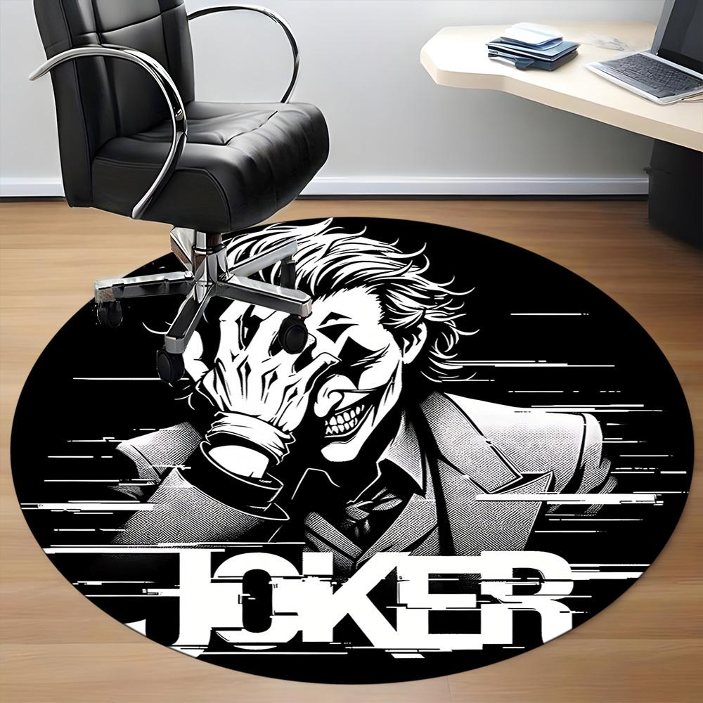 1pc Joker Clown Office Round Area Rug, Indoor Mat Suitable For Office,Bedroom Living Room Home Decor, Room Deco a0926022