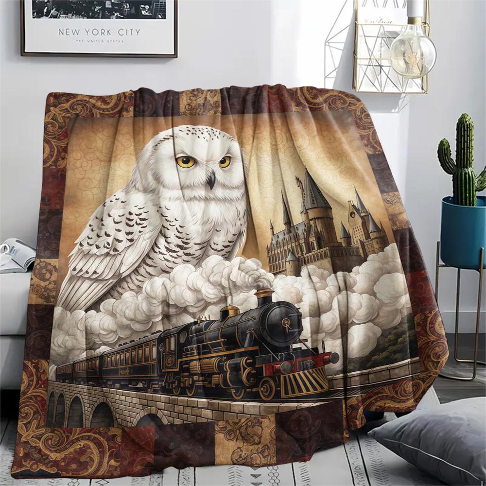 1Pc Cartoon Print Flannel Blanket, High Quality Comfortable for All Seasons, Home Decor, Warmth and Comfort, Perfect for Christmas Birthday Gift