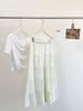 White Bow High-Waist A-Line Skirt - Slimming Mid-Length Drape