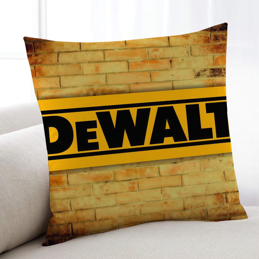 

Fashion D-D-DeWalt-ES Logo cushion cover Home Bedding Sofa living Room pillowcase Simple Soft Skin Cushion Cover Party Gift 12x12Inch