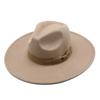 Wool British Retro Jazz Hat, Men'S And Women'S Eaves Straight-Brimmed Top Hat, Felt Hat Versatile
