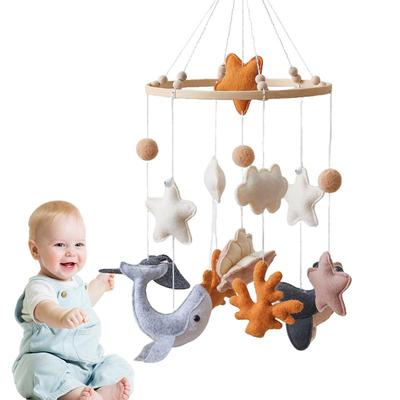 Baby Mobile Sea Creatures Baby Bed Wind Chime Cartoon Toys Hangable Marine Animal Decoration for Bassinet Nursery Bed Bell Boys