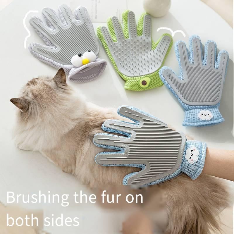 Silicone Pet Grooming Glove CatDog Hair Remover Brush Gentle MassageComb EfficientFloating Hair Removal Bathing Tool PetSupplies