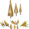Versatile 3 Pcs 4-12/20/32mm Large Hss Steel Step Cone Drill Titanium Bit Hole Cutter Set For Various Materials