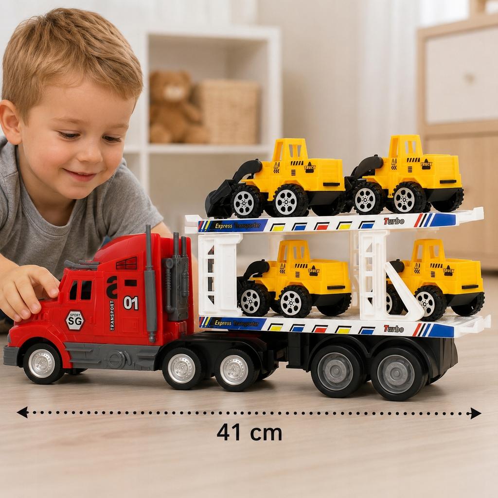 [PACZB][5] Large RC Truck + 4 Construction Vehicles (U953 + 5x B17) U953Z