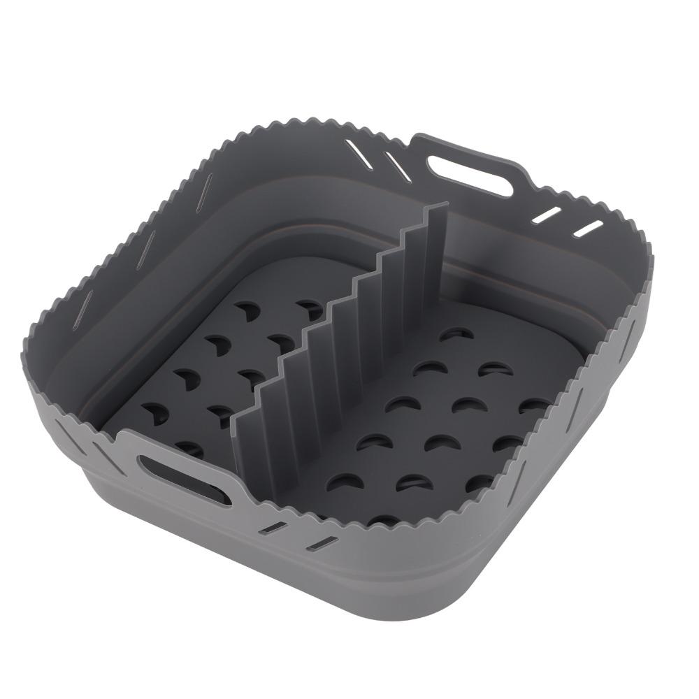 Non-Stick Air Fryer Liner With Divider Air Fryer Pan Reusable Silicone Baking Pan  Home Kichen