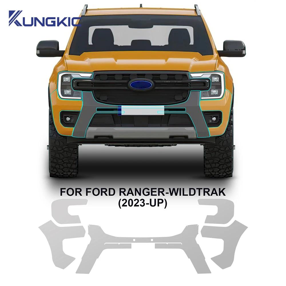 Pellicola Protettiva Vernice Pre-tagliata per Auto Per Ford Ranger Platinum Wildtrak Raptor XL 2023-IN SU Pellicola PPF Auto-rigenerante Adesivo per Carrozzeria Antigraffio