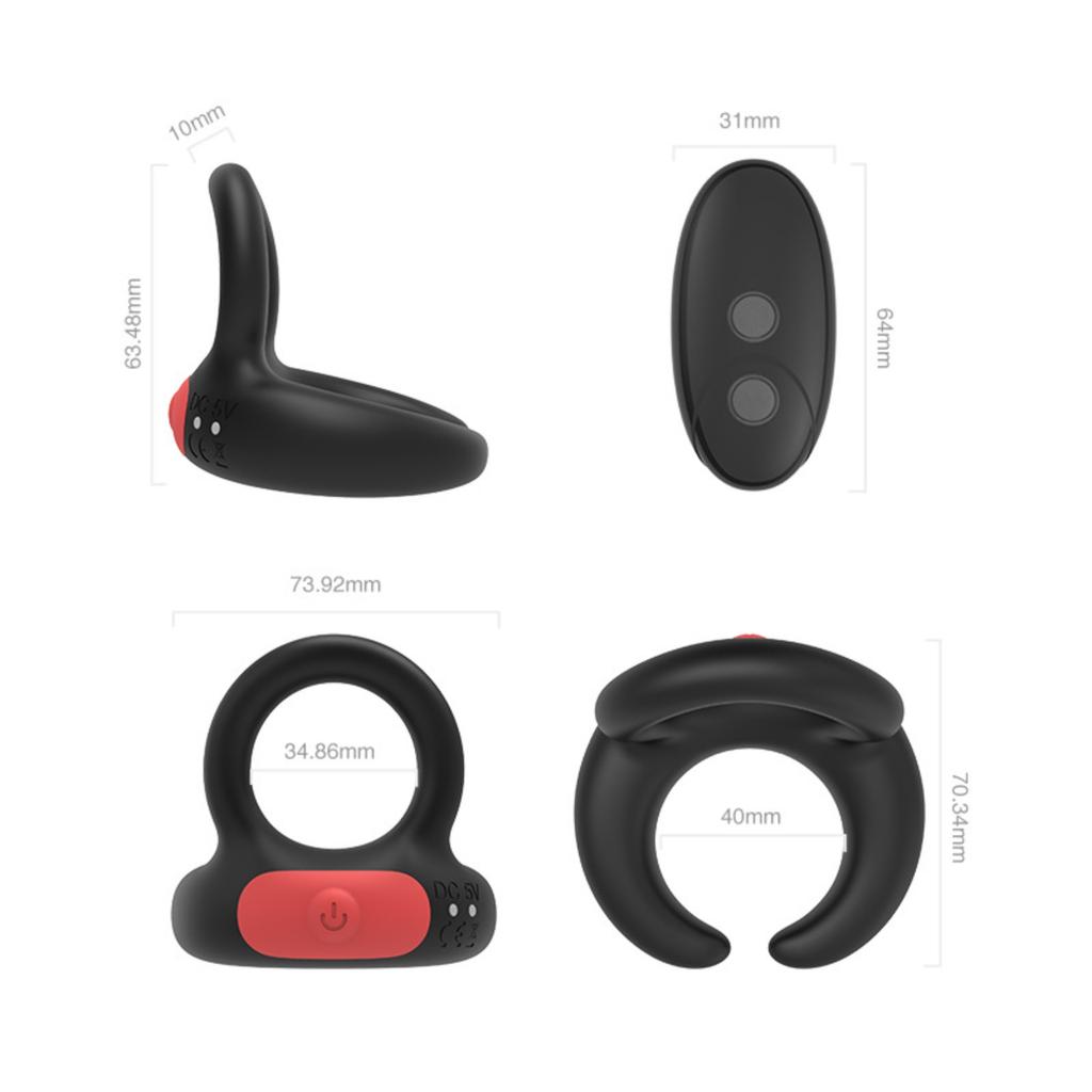 Male Penis Ring Vibrator Testicle Scrotum Massager Delay Ejaculation Vibrating Cock Ring Delay Ejaculation Adult Sex Toy for Men