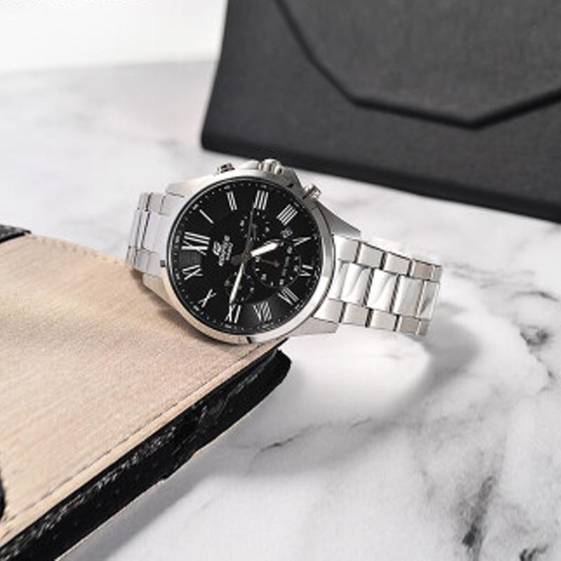 Casio EDIFICE series, ion IP processing technology, fashionable and versatile, quartz movement, stainless steel strap, Japanese and Korean EFV-500D-1A