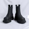 2024 Platform Black High Top Boots WMen High Heel Genuine Leather Ankle Chelsea Boots Men Punk Shoe Thick Bottom Botas De Mujer