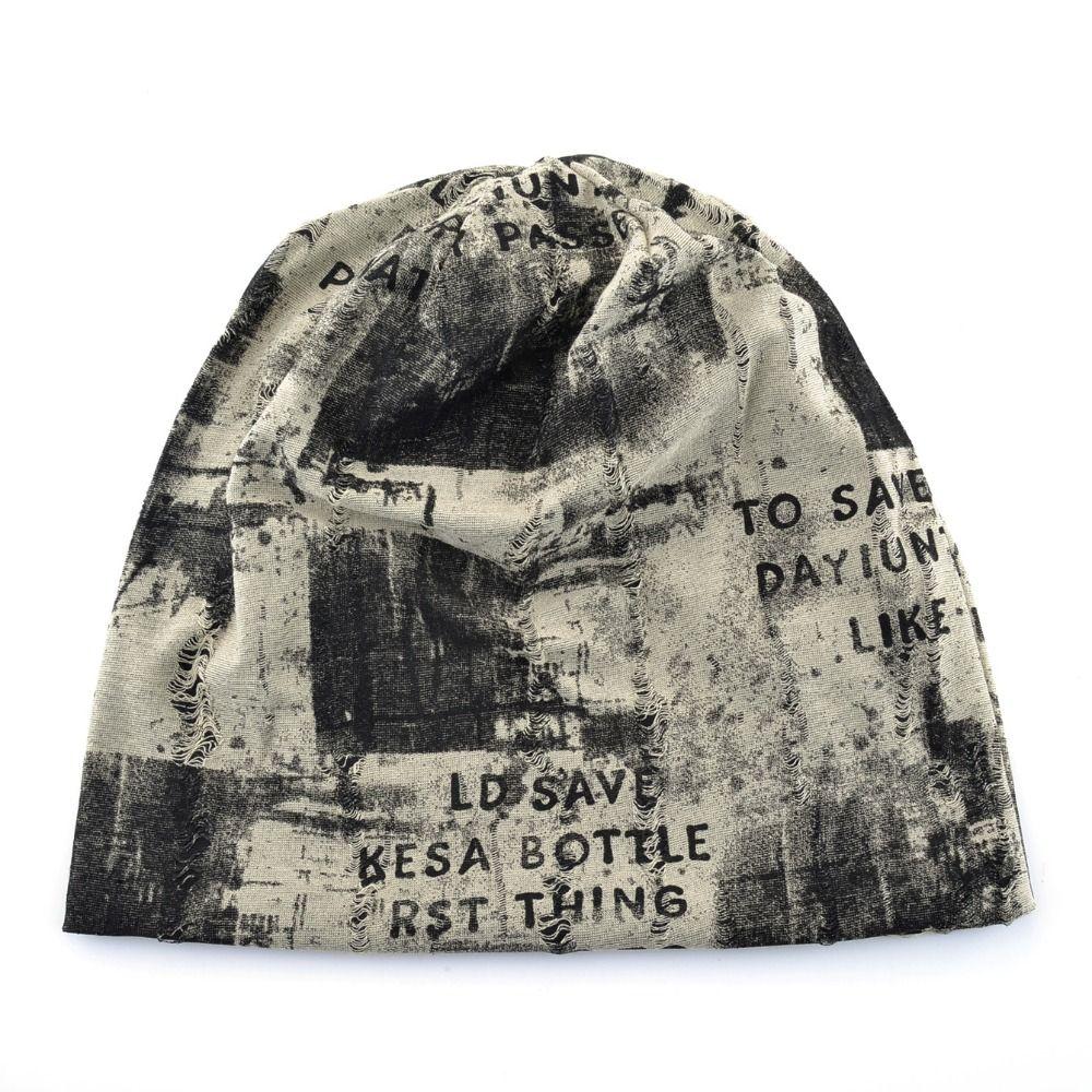 Tie-dye Slouchy Beanie Hat Stretchy Streetwear Beanie Retro Skull Cap Beanie  For Men Women