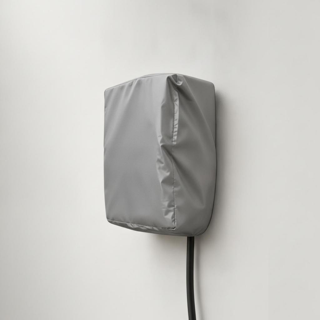 Charging Station Cover Dustproof WallMounted EV with Drawstring Closure WaterResistant Gray a