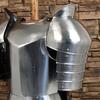 Medieval Hand Forged Knightly Armor Set - Functional Historical Replica 18 Gauge Polished Steel HEMA LARP Cuirass Paldron Set