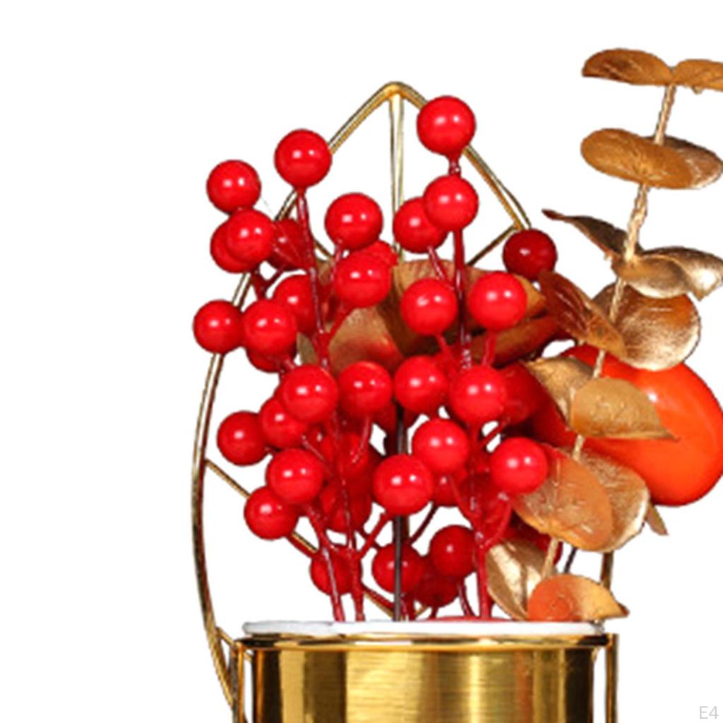 Chinese Year Flower Basket, Festival Photos Props Decoration Fruit Scene Layout Desktop Red Art