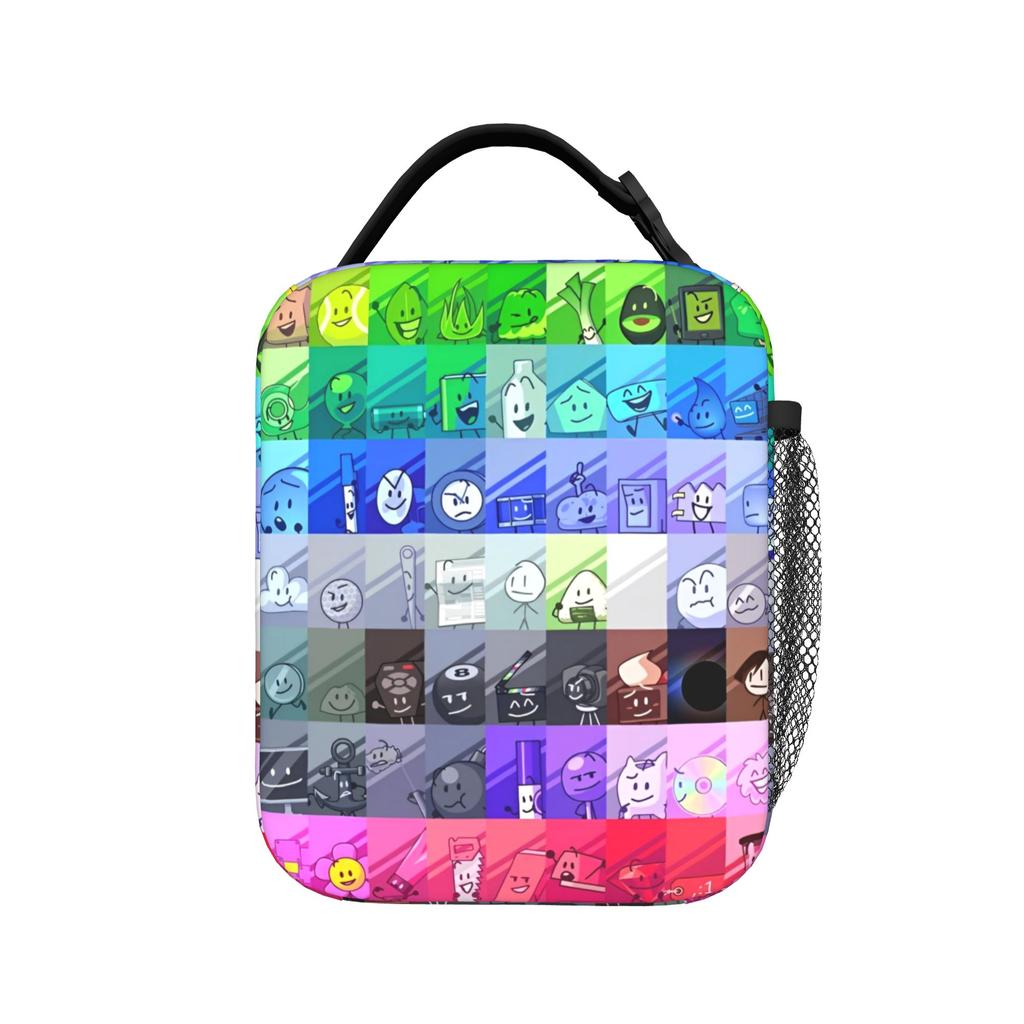 BFDI Cartoon Isolierte Lunchtasche Kühltasche Wiederverwendbar, Essensbehälter Battle for Dream Island Große Tragetasche Brotdose Strand Outdoor