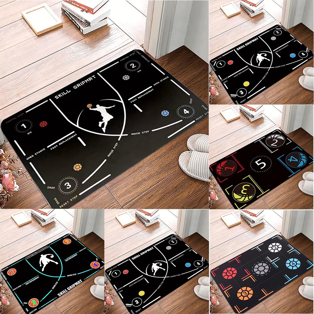 1pc Basketball Attack Route Creative Door Mat Basketball Training Anti Slip Mat Sports Enthusiasts Home Decoration
