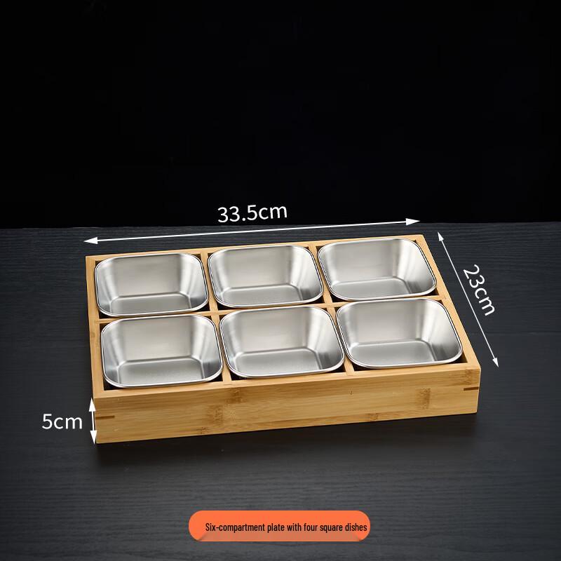 Youde Bamboo Wood Divided Platter for Hotpot & BBQ