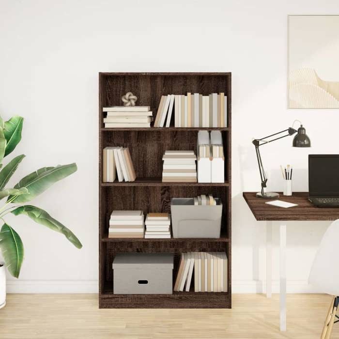 VidaXL Bookcase Brown Oak 80x24x143 Cm Engineered Wood, Bookshelf, Book Holder, Book Support, Cabinet 857850