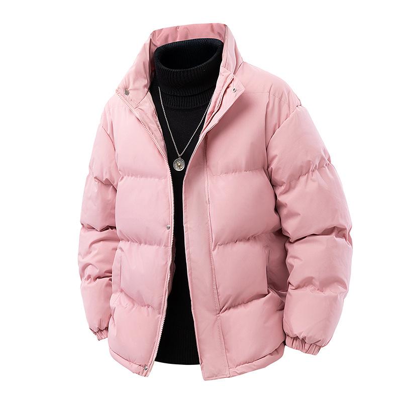 Autumn Winter 2025 Men's Stand Collar Thick Velvet Padded Cotton Jacket