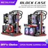 METALFISH BlockCase Boîtier à Cadre Ouvert en Aluminium Support Carte Mère ATX/M-ATX Support GPU Horizontalement Refroidisseur à Eau 240 Boîtier Gaming