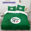 Algerien Nationalmannschaft Muster Bettwäsche Bettdecken-Set Heimdekoration Geschenk (1 Bettbezug + 2 Kissenbezüge (ohne Füllung))
