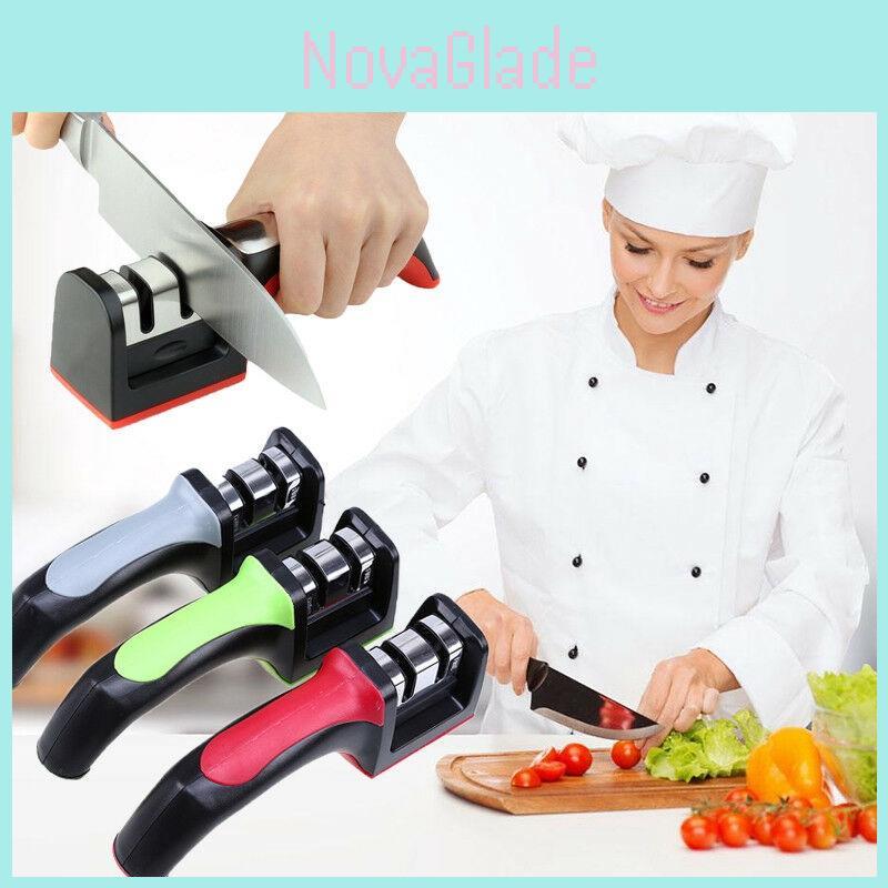 For 2 Stages Kitchen Knife Sharpener Sharpening Stone Tools Carbide Ceramic