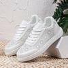 Fashion Lace White Shoes Women Hollow-out Walking Flats Breathable Mesh Casual Footwear for Jogging Traveling