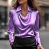 Elegant Printed Simple Swing Collar Shirt Collar Women's Top
