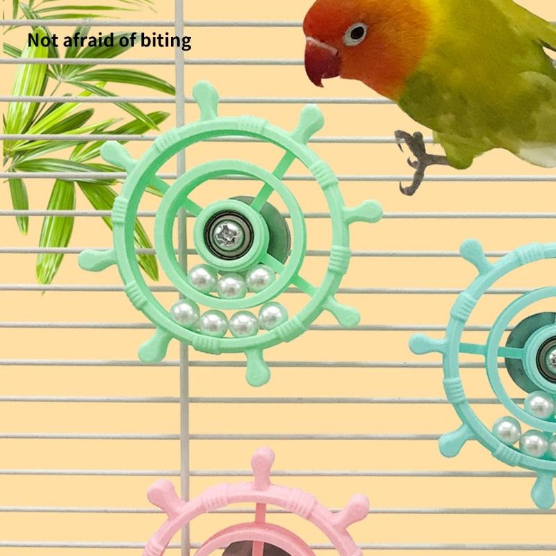 Safe Rotate Wheel Bird Toy for Parrots Offering Fun Exercise and Simple Screw Mounting for Easy Installation