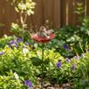 Multi-Function Insect Bird Bath Iron Ornamental Horticulture Garden Birdbath Flower Shape Flower Garden Stake Outdoor