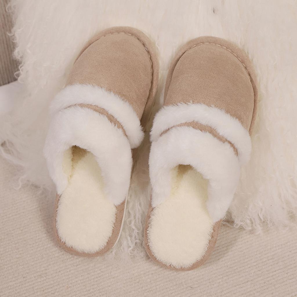 Fashion Women Winter Warm Ful Slippers Women Slippers Couple Home Slippers Indoor Plush Size Casual House Flat Bottom Slides Shoes