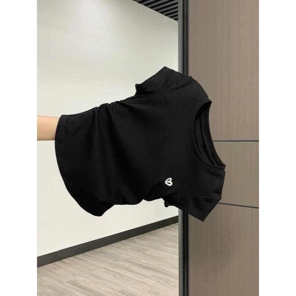 Sweet and Pure Desire Shoulder Short Sleeved T-shirt for Women, Embroidered with Bow, Spring and Summer Version Pleated Waist Cinching Short Top