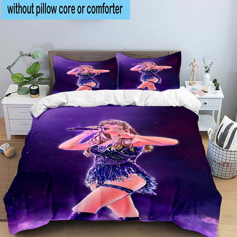Taylor music Lover Artwork 3pcs Bedding,Including 1pc Duvet Cover And 2pcs Pillowcases Perfect for Christmas,Ideal for Bedroom, Dormitory