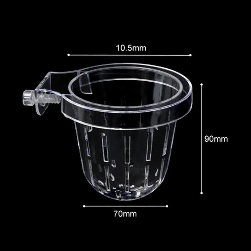 

Aquarium Plant Holder Hangable Fish Tank Water Grass Planting Hydroponic Plant Basket Aquarium Planter Cups Wall Mounted Decor 8cmx8cmx5.7cm прозрачный